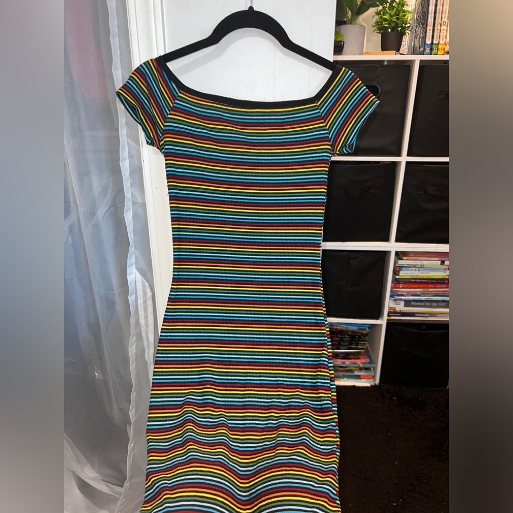 Rainbow striped body-con dress❤️